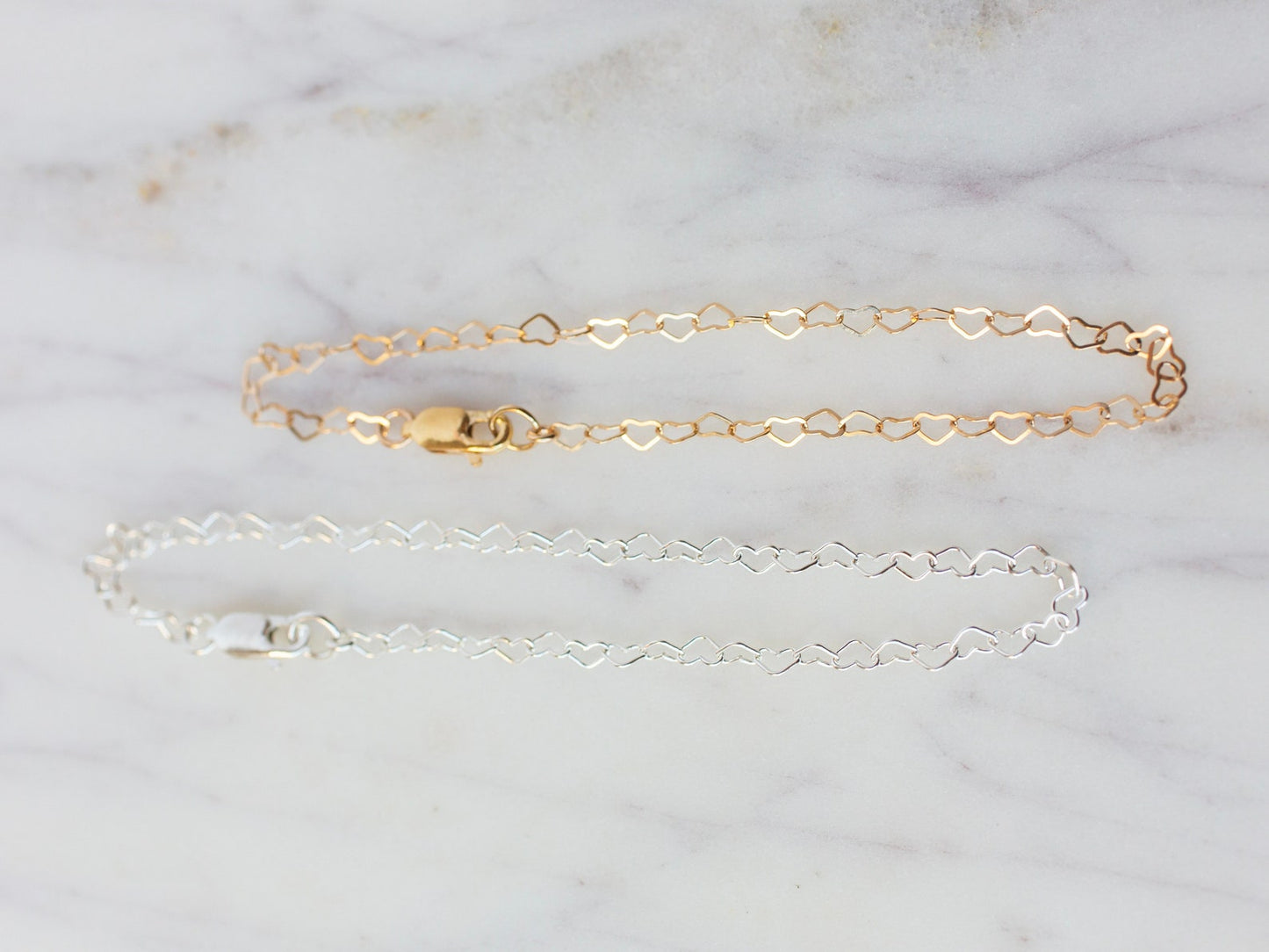 sterling silver heart bracelets