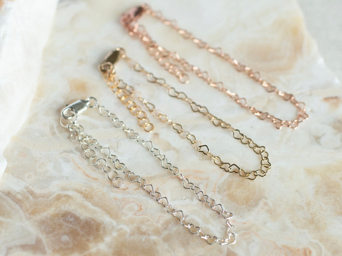 sterling silver heart chain